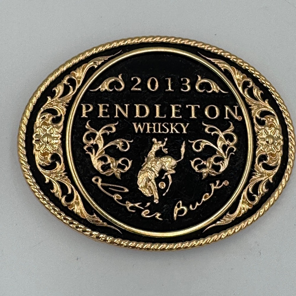 Montana Silversmiths 2013 Pendleton Whisky Let'er Buck Rodeo Belt Buckle